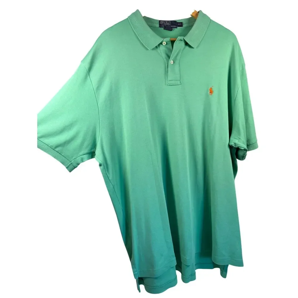 Polo Ralph Lauren Men’s Short Sleeve Polo‎ Shirt Green Size 2XL XXL 100% Cotton
